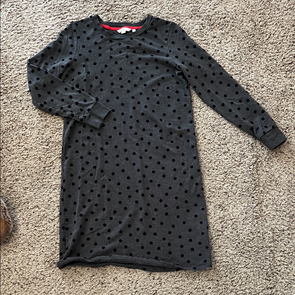 Boden Gray Polka Dot Long Sleeve Dress- Wm 8l